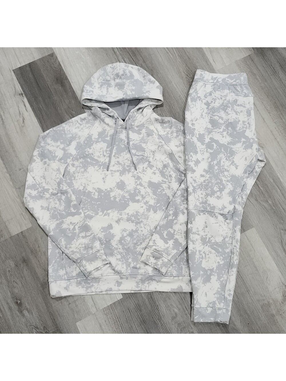 Lululemon City Sweat Pullover Hoodie Jogger Set Spectral White Opal Silver Large